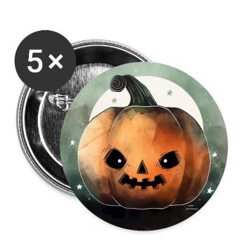 Halloween Pumpkin - Buttons large 2.2''/56 mm (5-pack) - white - Front