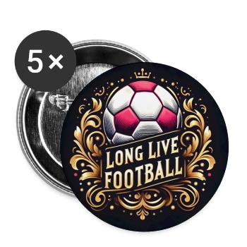 ballon de football - Lot de 5 grands badges (56 mm) - blanc - Devant