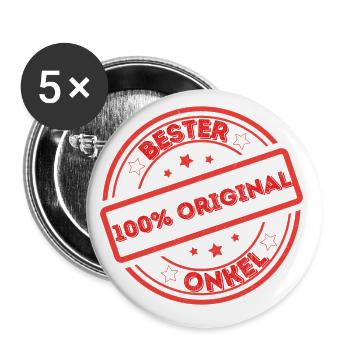 Bester Onkel - Buttons groß 56 mm (5er Pack) - Weiß - Vorne