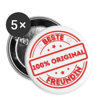 Beste Freundin - Buttons groß 56 mm (5er Pack) - Weiß - Vorne