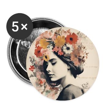 Female Inspiration - Buttons large 2.2''/56 mm (5-pack) - white - Front