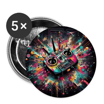 Gamer-Kunst-Drohne FPV - Buttons groß 56 mm (5er Pack) - Weiß - Vorne