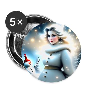 Frohe Weihnachten #12 - Buttons groß 56 mm (5er Pack) - Weiß - Vorne