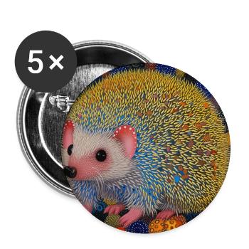 igel, bunt, tier, geschenk, geschenkidee - Buttons groß 56 mm (5er Pack) - Weiß - Vorne