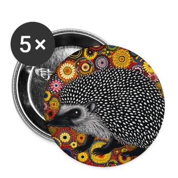igel, bunt, tier, geschenk, geschenkidee - Buttons groß 56 mm (5er Pack) - Weiß - Vorne