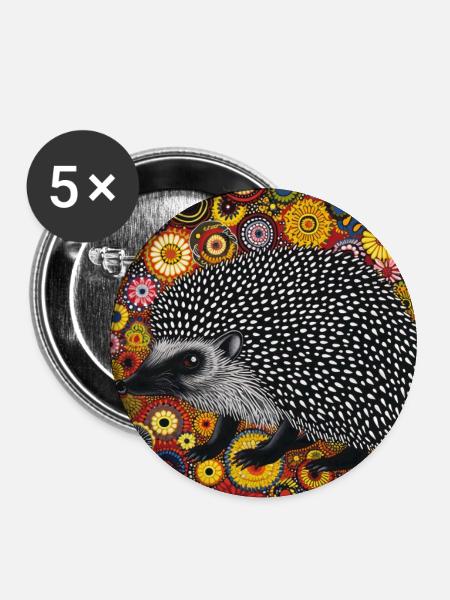 igel, bunt, tier, geschenk, geschenkidee - Buttons groß 56 mm (5er Pack) - Weiß