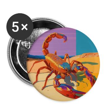 scorpion, bunt, tier, geschenk, geschenkidee - Buttons groß 56 mm (5er Pack) - Weiß - Vorne