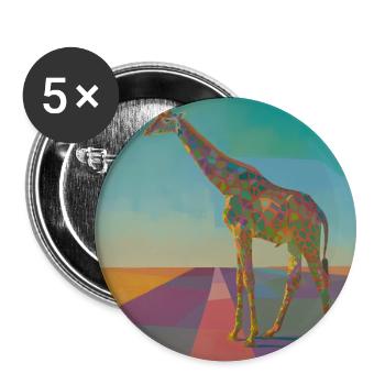 giraffe, colorful, animal, gift, gift idea - Buttons large 2.2''/56 mm (5-pack) - white - Front