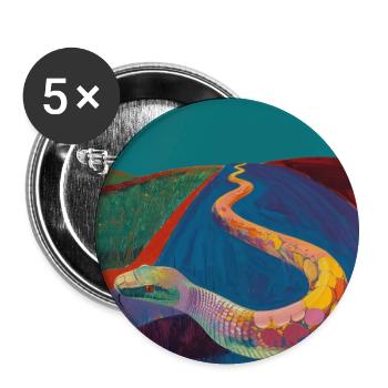Snake, Colorful, Animal, Gift, Gift Idea - Buttons large 2.2''/56 mm (5-pack) - white - Front