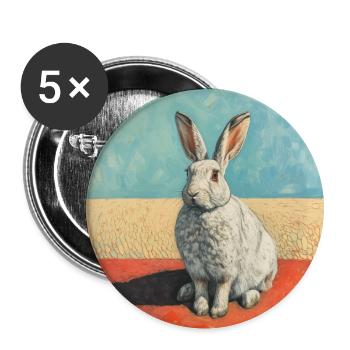 hase, kaninchen, bunt, tier, geschenk - Buttons groß 56 mm (5er Pack) - Weiß - Vorne