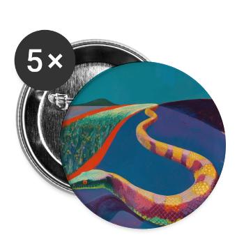 Snake, Colorful, Animal, Gift, Gift Idea - Buttons large 2.2''/56 mm (5-pack) - white - Front