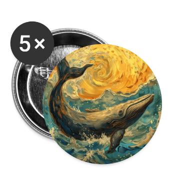 Wal Fisch Van Gogh - Buttons groß 56 mm (5er Pack) - Weiß - Vorne