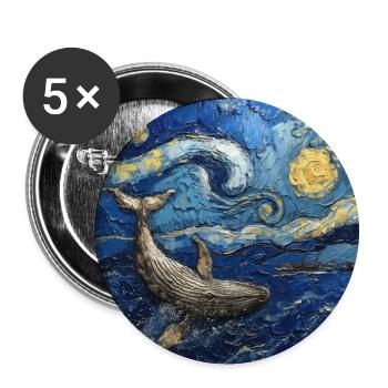 Wal Fisch Van Gogh - Buttons groß 56 mm (5er Pack) - Weiß - Vorne