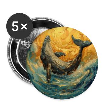 Wal Fisch Van Gogh - Buttons groß 56 mm (5er Pack) - Weiß - Vorne