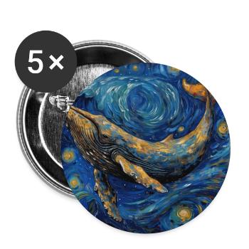 Wal Fisch Van Gogh - Buttons groß 56 mm (5er Pack) - Weiß - Vorne