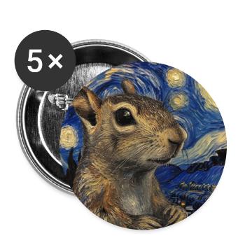 agouti, maus, ratte, van gogh, sternennacht - Buttons groß 56 mm (5er Pack) - Weiß - Vorne