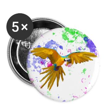 Vol de l’ara avant les éclaboussures de peinture - Lot de 5 grands badges (56 mm) - blanc - Devant