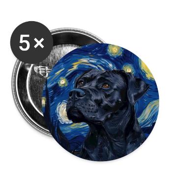 Cane corso , hund, van gogh, sternennacht, geschen - Buttons groß 56 mm (5er Pack) - Weiß - Vorne