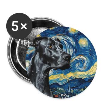 Deutsche Dogge, Great Dane, hund, van gogh - Buttons groß 56 mm (5er Pack) - Weiß - Vorne