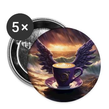 Heavenly Latte - Buttons large 2.2''/56 mm (5-pack) - white - Front