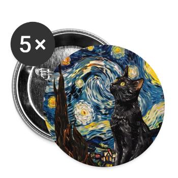 Cat, Cat Motif - Buttons large 2.2''/56 mm (5-pack) - white - Front