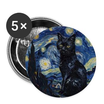 Katze, katzenmotiv - Buttons groß 56 mm (5er Pack) - Weiß - Vorne