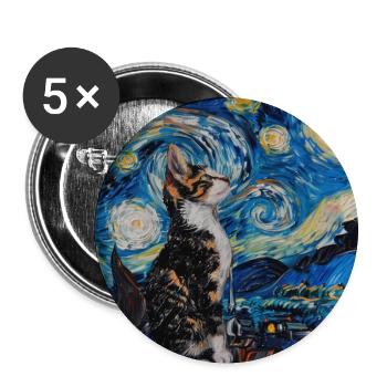Katze, katzenmotiv - Buttons groß 56 mm (5er Pack) - Weiß - Vorne