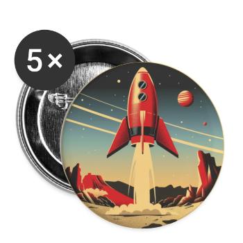Rocket Launch from Planet Earth - Journey to Mars - Buttons large 2.2''/56 mm (5-pack) - white - Front