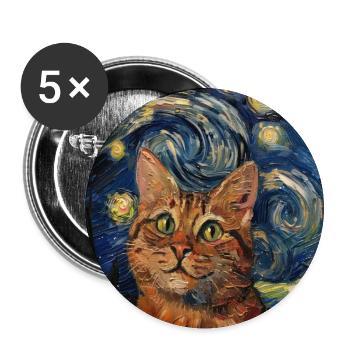 Katze, katzenmotiv - Buttons groß 56 mm (5er Pack) - Weiß - Vorne