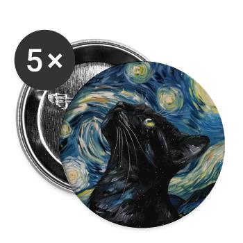 Cat, Cat Motif - Buttons large 2.2''/56 mm (5-pack) - white - Front