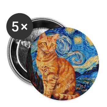 Katze, katzenmotiv - Buttons groß 56 mm (5er Pack) - Weiß - Vorne