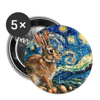 Osterhase, Ostern, Hase, frohe ostern, ostereier - Buttons groß 56 mm (5er Pack) - Weiß - Vorne