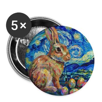 Osterhase, Ostern, Hase, frohe ostern, ostereier - Buttons groß 56 mm (5er Pack) - Weiß - Vorne