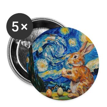 Osterhase, Ostern, Hase, frohe ostern, ostereier - Buttons groß 56 mm (5er Pack) - Weiß - Vorne