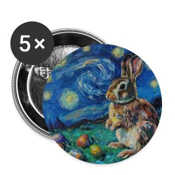 Osterhase, Ostern, Hase, frohe ostern, ostereier - Buttons groß 56 mm (5er Pack) - Weiß - Vorne
