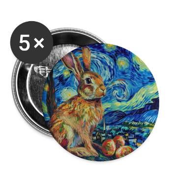 Osterhase, Ostern, Hase, frohe ostern, ostereier - Buttons groß 56 mm (5er Pack) - Weiß - Vorne