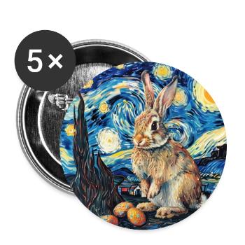 Osterhase, Ostern, Hase, frohe ostern, ostereier - Buttons groß 56 mm (5er Pack) - Weiß - Vorne