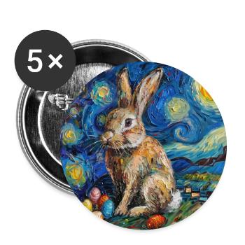 Osterhase, Ostern, Hase, frohe ostern, ostereier - Buttons groß 56 mm (5er Pack) - Weiß - Vorne
