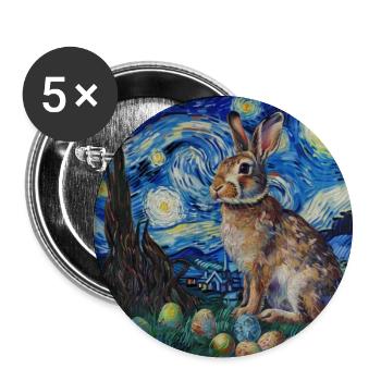 Osterhase, Ostern, Hase, frohe ostern, ostereier - Buttons groß 56 mm (5er Pack) - Weiß - Vorne