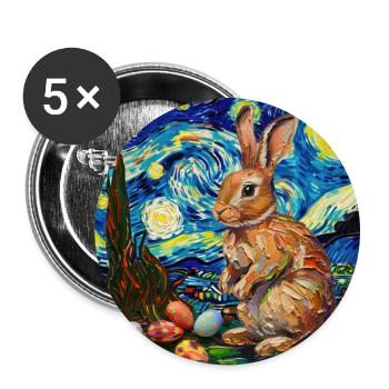 Osterhase, Ostern, Hase, frohe ostern, ostereier - Buttons groß 56 mm (5er Pack) - Weiß - Vorne