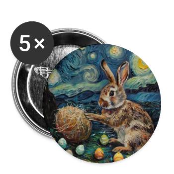 Osterhase, Ostern, Hase, frohe ostern, ostereier, - Buttons groß 56 mm (5er Pack) - Weiß - Vorne