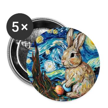 Osterhase, Ostern, Hase, frohe ostern, ostereier - Buttons groß 56 mm (5er Pack) - Weiß - Vorne