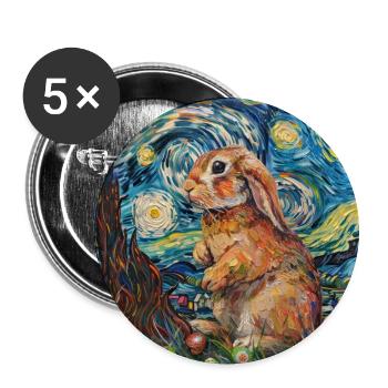Osterhase, Ostern, Hase, frohe ostern, ostereier - Buttons groß 56 mm (5er Pack) - Weiß - Vorne