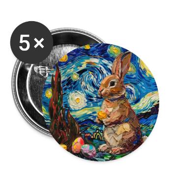 Osterhase, Ostern, Hase, frohe ostern, ostereier - Buttons groß 56 mm (5er Pack) - Weiß - Vorne