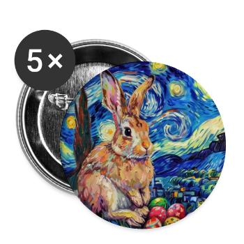 Osterhase, Ostern, Hase, frohe ostern, ostereier - Buttons groß 56 mm (5er Pack) - Weiß - Vorne
