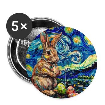 Osterhase, Ostern, Hase, frohe ostern, ostereier - Buttons groß 56 mm (5er Pack) - Weiß - Vorne