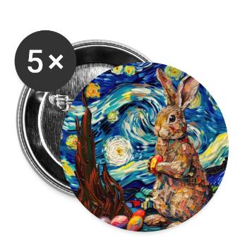 lapin de Pâques, Pâques, lapin, joyeuses Pâques, oeufs de Pâques - Lot de 5 grands badges (56 mm) - blanc - Devant