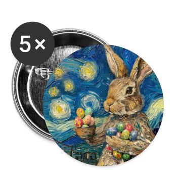 Osterhase, Ostern, Hase, frohe ostern, ostereier - Buttons groß 56 mm (5er Pack) - Weiß - Vorne