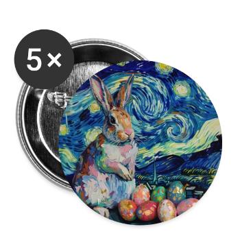 Osterhase, Ostern, Hase, frohe ostern, ostereier - Buttons groß 56 mm (5er Pack) - Weiß - Vorne