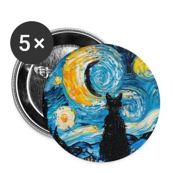 Cat, Cat Motif - Buttons large 2.2''/56 mm (5-pack) - white - Front